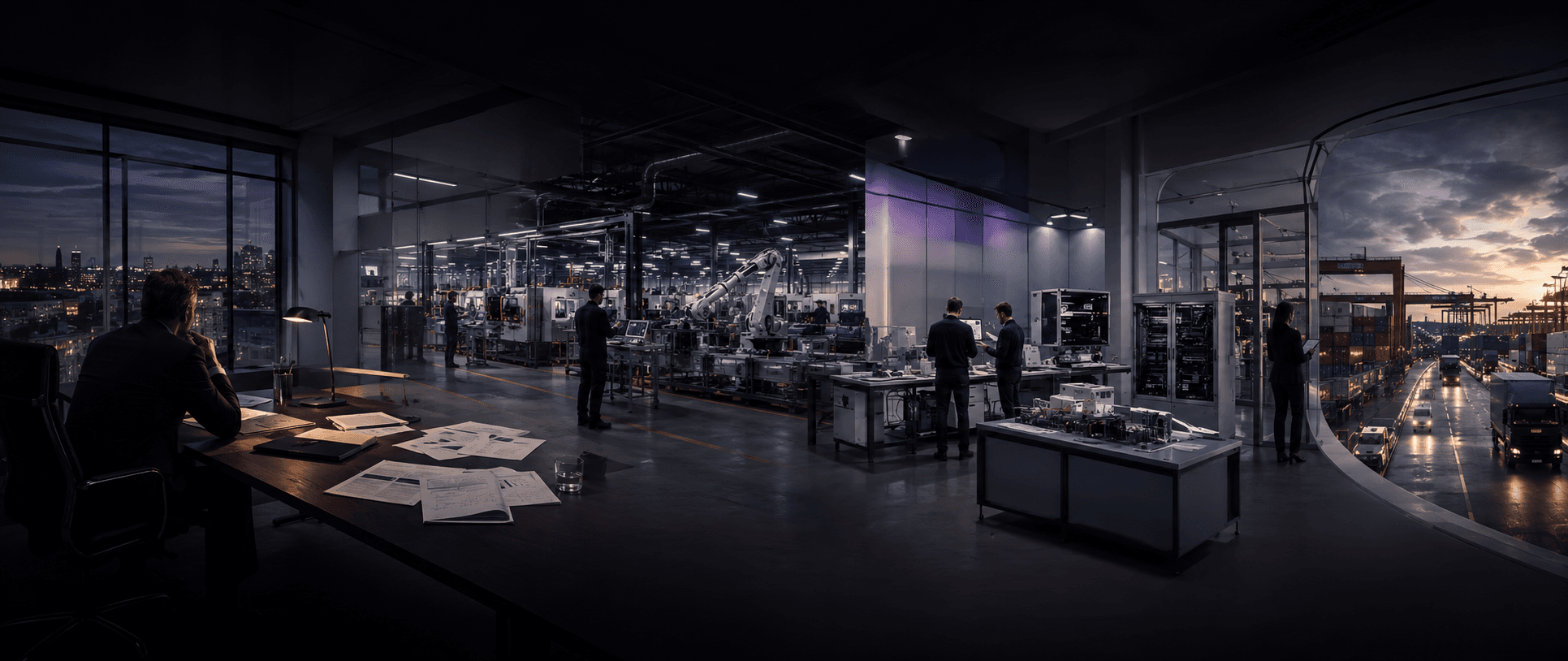 Continuous business landscape connecting executive investment, manufacturing modernization and expansion decisions